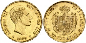 1876*1876. Alfonso XII. DEM. 25 pesetas. (Cal. 1). 8,06 g. EBC-.