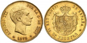 1878*187-. Alfonso XII. DEM. 25 pesetas. (Cal. 4). 8,04 g. EBC-.