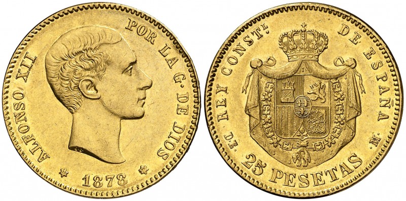 1878*1878. Alfonso XII. DEM. 25 pesetas. (Cal. 4). 8,06 g. EBC.
