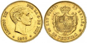 1880*1880. Alfonso XII. MSM. 25 pesetas. (Cal. 10). 8,07 g. MBC+.