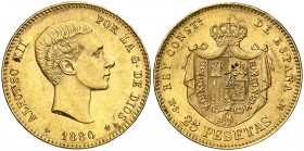 1880*1880. Alfonso XII. MSM. 25 pesetas. (Cal. 10). 8,06 g. EBC.