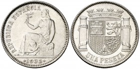 1933*34. II República. 1 peseta. (Cal. 1). 5 g. EBC+.