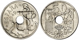 1949*1951. Estado Español. 50 céntimos. (Cal. 104). 4 g. Flechas invertidas. S/C.