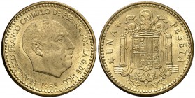1953*1963. Estado Español. 1 peseta. (Cal. 89). 3,57 g. S/C-.