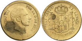 1880. Estado Español. Manila. 50 centavos. 12,23 g. Prueba en latón realizada con posterioridad. (EBC-).