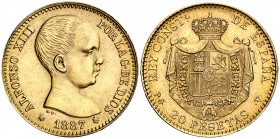 1887*1962. Estado Español. PGV. 20 pesetas. (Cal. 6). 6,45 g. EBC+.