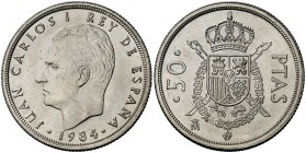 1984. Juan Carlos I. 50 pesetas. (Cal. 67). 12,52 g. S/C.