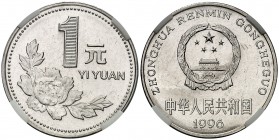 1996. China. 1 yuan. (Kr. 337). Acero niquelado. S/C.