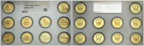 2002 a 2006. China. 5 yuan. BR. 10 monedas conmemorativas en cápsula de la HCGS como MS68, nº 100320010/68. S/C.