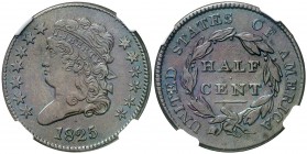 1825. Estados Unidos. Filadelfia. 1/2 centavo. (Kr. 41). CU. EBC.