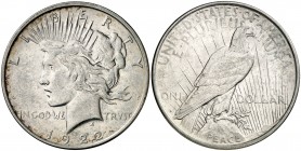 1922. Estados Unidos. D (Denver). 1 dólar. (Kr. 150). 26,72 g. AG. EBC.