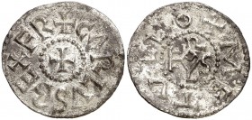 Francia. Carlomagno (768-814) o Carlos el Calvo (840-877). Melle. Dinero. (Depeyrot 606) (Prou 688). 1,58 g. AG. Ligeramente alabeada. Atractiva. MBC+...