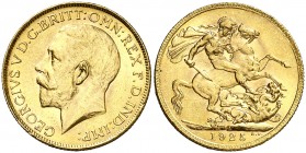 1925. Sudáfrica. Jorge V. 1 libra. (Fr. 5) (Kr. 21). 8 g. AU. EBC.