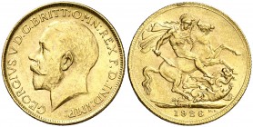 1926. Sudáfrica. Jorge V. 1 libra. (Fr. 5) (Kr. 21). 8 g. AU. Golpecitos. EBC.