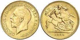 1930. Sudáfrica. Jorge V. 1 libra. (Fr. 5) (Kr. A22). 8 g. AU. EBC.