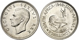 1948. Sudáfrica. Jorge VI. 5 chelines. (Kr. 40.1). 28,31 g. AG. S/C-.