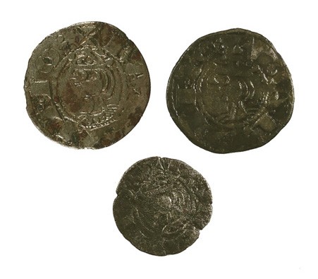 Jaume I (1213-1276). Barcelona. Lote de 2 diners y 3 óbolos. Total 5 monedas. BC...
