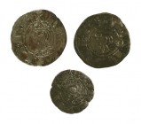 Jaume I (1213-1276). Barcelona. Lote de 2 diners y 3 óbolos. Total 5 monedas. BC/MBC-.