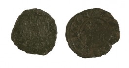 Ferran I (1412-1416). Sicília. Lote de 2 diners, uno Ex Áureo 09/04/2003, nº 3455. Escasa. BC/MBC.