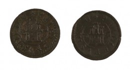 1603. Felipe III. Segovia. 2 maravedís. (Cal. 835). Lote de 2 monedas. MBC-/MBC+.