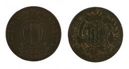 1845. Isabel II. Barcelona. 3 cuartos. (Cal. 711). Lote de 2 monedas, ramas distintas. BC/MBC-.
