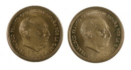 1953*54 y *56. Estado Español. 2,50 pesetas. (Cal. 68 y 69). Lote de 2 monedas. S/C-/S/C.
