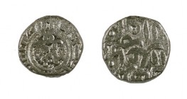 (AH 695-715). India. Sultanato de Delhi. Ala al din Mohammad II. Jital bilingüe. (Mitch. W. of I. 2569). Vellón. Lote de 2 monedas. MBC-/MBC.