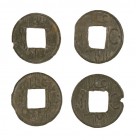 (s. XIX). Indonesia. Palembang. Tin Pitis. (Millies 206 y 209). Lote de 4 monedas en bronce. MBC/MBC+.