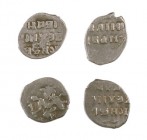 (1547-1584). Rusia. Iván IV. 1 denga. Lote de 4 monedas en plata. MBC.