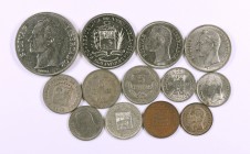 (s. XX). Venezuela. Lote de 13 monedas en distintos metales y valores. A examinar. MBC-/S/C.