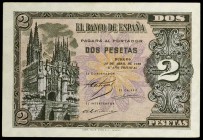 1938. Burgos. 2 pesetas. (Ed. D30a) (Ed. 429a). 30 de abril. Serie N. S/C-.