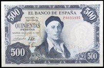 1951. 500 pesetas. (Ed. D69b) (Ed. 468b). 22 de julio, Zuloaga. Serie P. S/C.