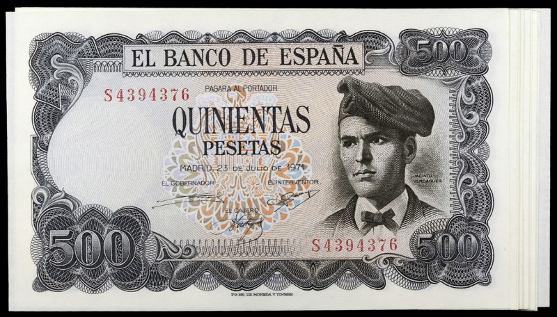 1971. 500 pesetas. (Ed. D74) (Ed. 473). 23 de julio, Verdaguer. Serie S. 15 bill...