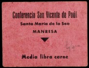Manresa. Conferencia de San Vicente de Paul. Lote de 11 vales variados. A examinar. MBC-/EBC.