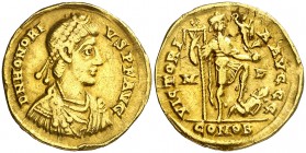 (402-403 d.C.). Honorio. Mediolanum. Sólido. (Spink 20916) (Co. 44) (RIC. 1206d). 4,04 g. MBC.