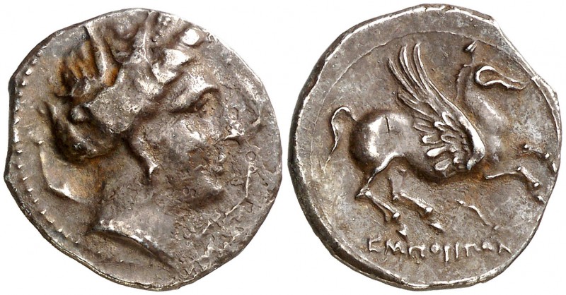 Emporiton (Sant Martí d'Empúries). Dracma. (FAB. falta) (ACIP. 199 var). 4,73 g....