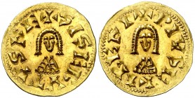 Sisebuto (612-621). Eliberri (Granada). Triente. (CNV. 217.2) (R.Pliego 272b). 1,44 g. Bella. EBC.