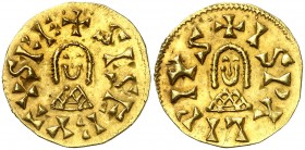 Sisebuto (612-621). Ispali (Sevilla). Triente. (CNV. 219.26) (R.Pliego 275d). 1,25 g. EBC-.