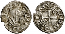 Comtat d'Urgell. Ermengol VIII (1184-1209). Agramunt. Diner. (Cru.V.S. 119 var) (Cru.C.G. 1935). 0,74 g. Leve grieta en la orla interior. Sólo conocem...
