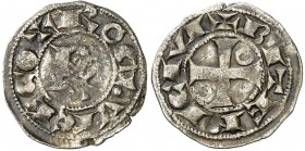 Vescomtat de Besiers. Roger IV (1167-1194). Besiers. Diner. (Cru.V.S. 150.1) (Cru.Occitània 24) (Cru.C.G. 2010a). 0,82 g. Ex Áureo 26/01/2005, nº 259....