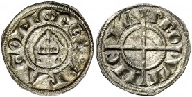 Comtat de Provença. Alfons I (1162-1196). Provença. Diner de la Mitra. (Cru.V.S. 168) (Cru.Occitània 94) (Cru.C.G. 2102). 0,85 g. Bella. Ex CFN 12/12/...