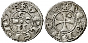 Comtat de Forcalquer. Guillem II d'Urgell (1150-1209). Forcalquer. Diner. (Cru.V.S. 180 var) (Cru.Occitània 117d) (Cru.C.G. 2040e). 0,74 g. Buen ejemp...