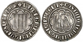 Pere II (1276-1285). Sicília. Pirral. (Cru.V.S. 325 var) (Cru.C.G. 2142 var) (MIR. 172). 3,23 g. Atractiva. Escasa y más así. MBC+.
