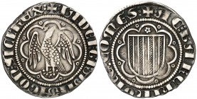 Jaume II (1291-1327). Sicília. Pirral. (Cru.V.S. 353) (Cru.C.G. 2171) (MIR. 179). 3,24 g. Ex Áureo 22/09/2003, nº 430. MBC.
