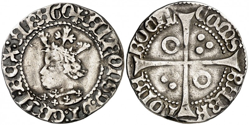 Alfons IV (1416-1458). Perpinyà. Croat. (Cru.V.S. 825.1) (Cru.C.G. 2868). 3,07 g...