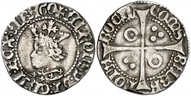 Alfons IV (1416-1458). Perpinyà. Croat. (Cru.V.S. 825.1) (Cru.C.G. 2868). 3,07 g. Ex Áureo 19/12/1995, nº 263. Escasa. MBC.