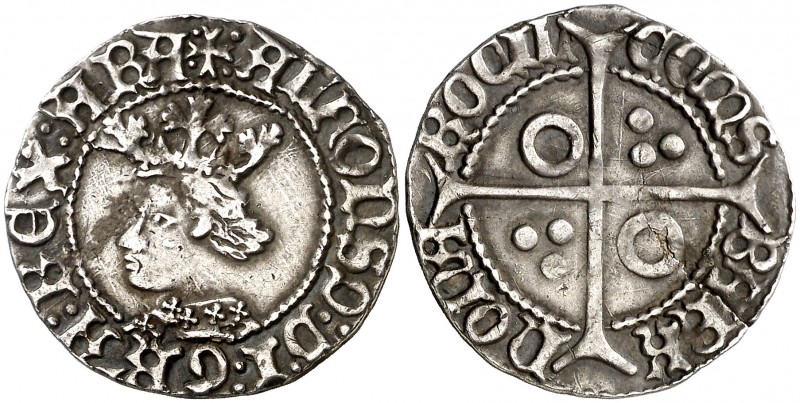 Alfons IV (1416-1458). Perpinyà. Croat. (Cru.V.S. 825.9) (Cru.C.G. 2868l). 3,14 ...