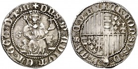 Alfons IV (1416-1458). Nàpols. Carlí. (Cru.V.S. 889) (Cru.C.G. 2933) (MIR. 54/6). 3,57 g. Ex Áureo 15/12/1994, nº 283. MBC+.