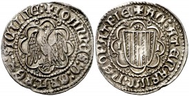 Joan II (1458-1479). Sicília. Pirral. (Cru.V.S. 972) (Cru.C.G. 3011) (MIR. 230/1). 2,62 g. Ex Calicó 26/02/1987, nº 221. Ex Colección Baucis. MBC+....