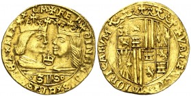 Ferran II (1479-1516). València. Ducat. (Cru.V.S. 1199) (Cru.C.G. 3115 var). 3,48 g. Rara. MBC+.